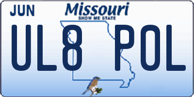 MO license plate UL8P0L