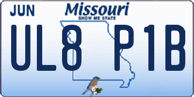 MO license plate UL8P1B