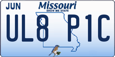 MO license plate UL8P1C