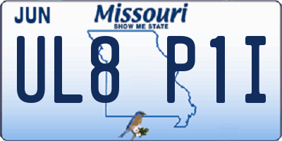 MO license plate UL8P1I