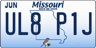 MO license plate UL8P1J
