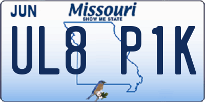 MO license plate UL8P1K