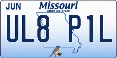 MO license plate UL8P1L