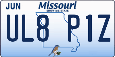 MO license plate UL8P1Z
