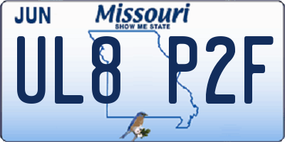 MO license plate UL8P2F