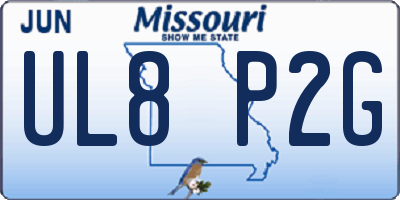 MO license plate UL8P2G