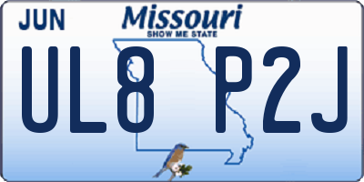 MO license plate UL8P2J