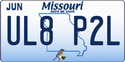MO license plate UL8P2L