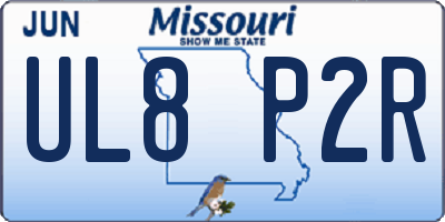 MO license plate UL8P2R