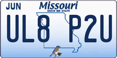 MO license plate UL8P2U