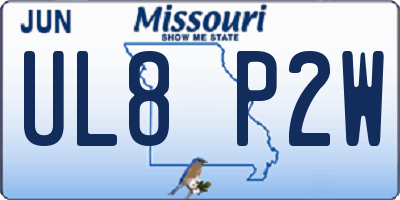 MO license plate UL8P2W