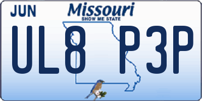 MO license plate UL8P3P