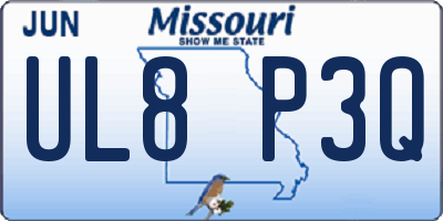MO license plate UL8P3Q
