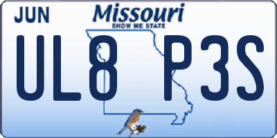 MO license plate UL8P3S
