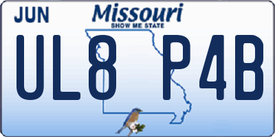 MO license plate UL8P4B