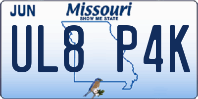 MO license plate UL8P4K