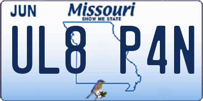 MO license plate UL8P4N