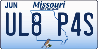 MO license plate UL8P4S