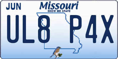 MO license plate UL8P4X