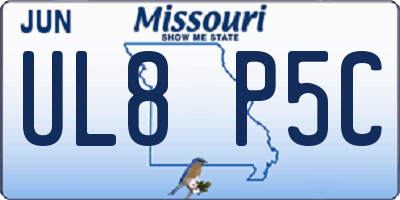 MO license plate UL8P5C
