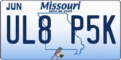 MO license plate UL8P5K