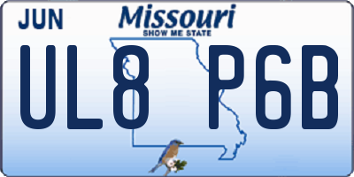 MO license plate UL8P6B
