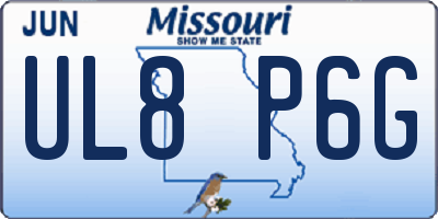 MO license plate UL8P6G