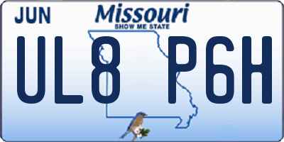 MO license plate UL8P6H