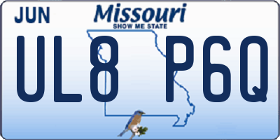 MO license plate UL8P6Q