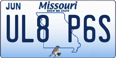 MO license plate UL8P6S