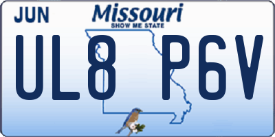 MO license plate UL8P6V