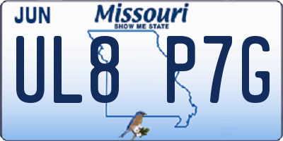 MO license plate UL8P7G