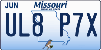 MO license plate UL8P7X