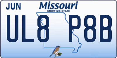 MO license plate UL8P8B