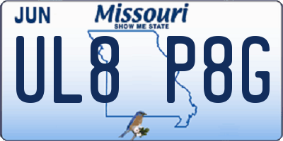 MO license plate UL8P8G