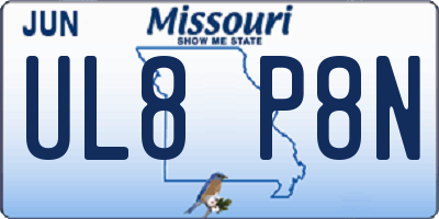 MO license plate UL8P8N