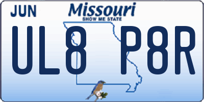 MO license plate UL8P8R