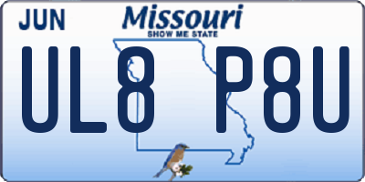 MO license plate UL8P8U