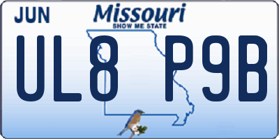 MO license plate UL8P9B