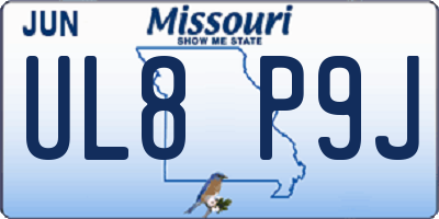 MO license plate UL8P9J