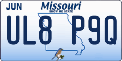 MO license plate UL8P9Q