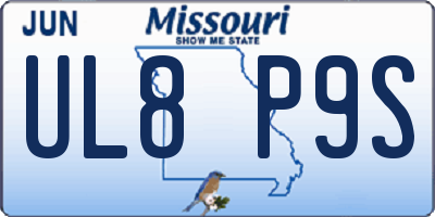 MO license plate UL8P9S