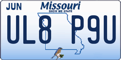 MO license plate UL8P9U