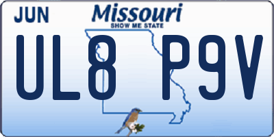 MO license plate UL8P9V