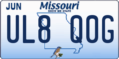MO license plate UL8Q0G