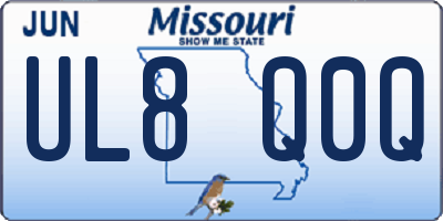 MO license plate UL8Q0Q