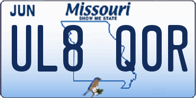 MO license plate UL8Q0R