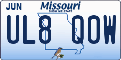 MO license plate UL8Q0W