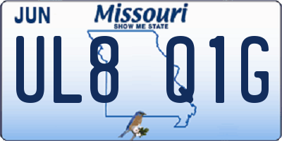 MO license plate UL8Q1G