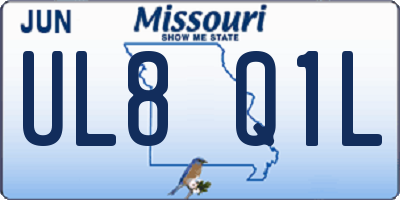 MO license plate UL8Q1L
